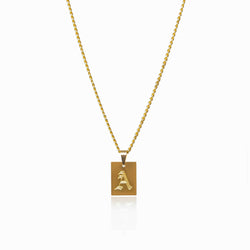 Personalised Old English Letter Necklace - Gold