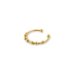 Beaded Adjustable Fidget Ring - Gold