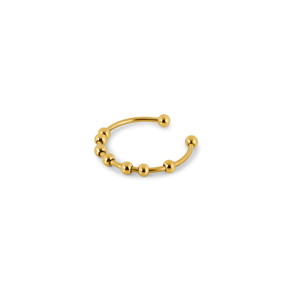 Beaded Adjustable Fidget Ring - Gold