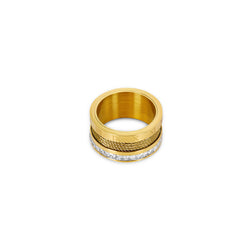 Wire Stack Stone Ring - Gold