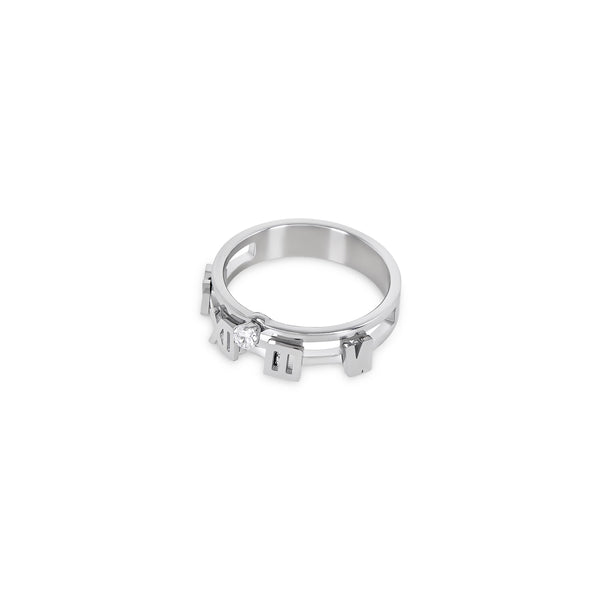 Numeral Stone Ring - Silver