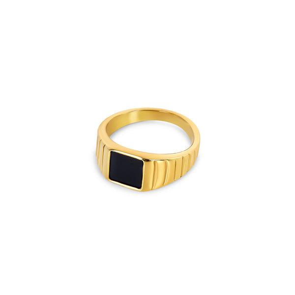 Noir Stone Ring- Gold