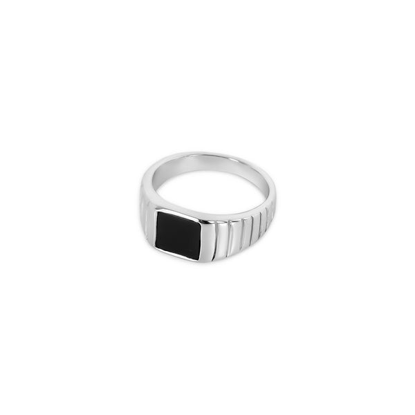 Noir Stein Ring - Silber