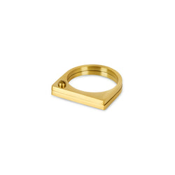 Flat Screwed Ring - Gold