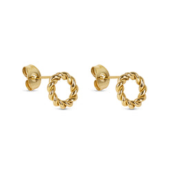 Dainty Rope Stud Earrings - Gold
