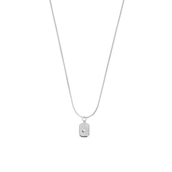 Nautical Stone Pendant Necklace - Silver