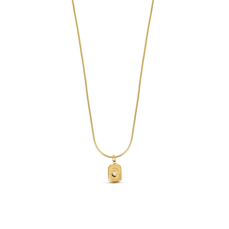Nautical Stone Pendant Necklace - Gold