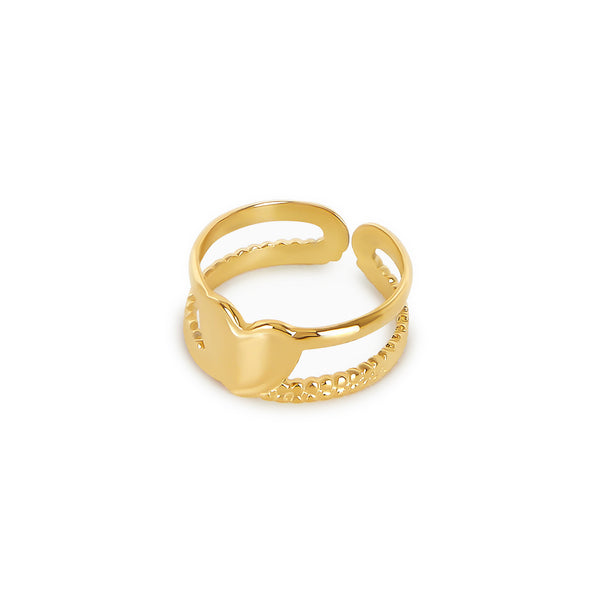 Amor Verstellbarer Mehrschichtiger Ring - Gold