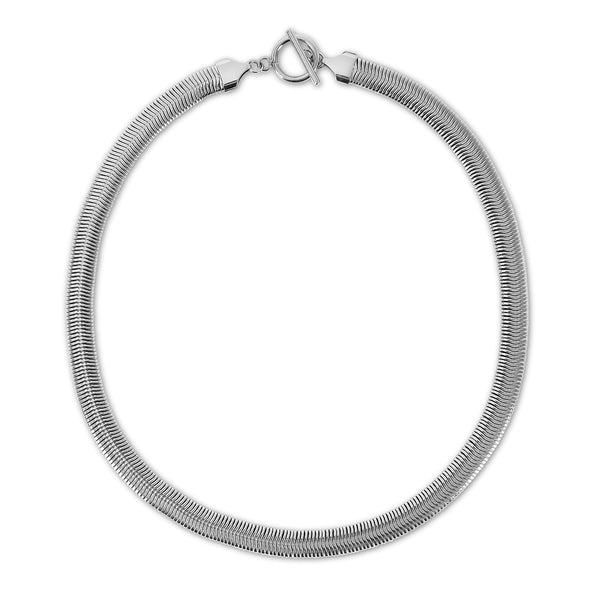 Toggle Snake Chain Necklace- Silver
