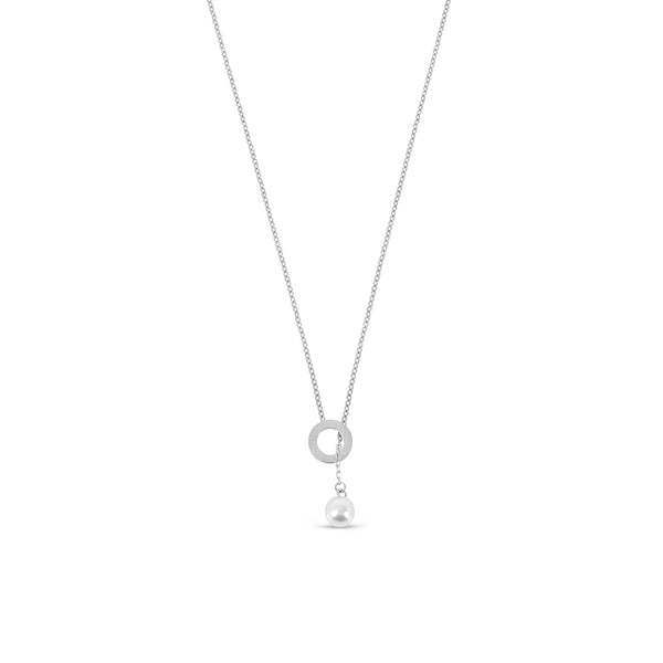 Perlenfaden-Halskette - Silber