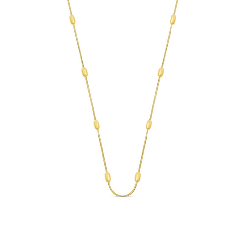 Ball Pendant Rounded Snake Chain - Gold