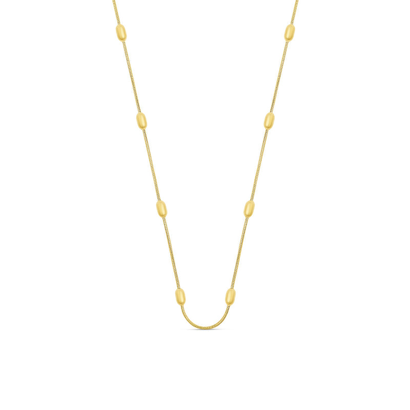 Ball Pendant Rounded Snake Chain - Gold