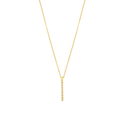 Stone Bar Pendant Necklace - Gold