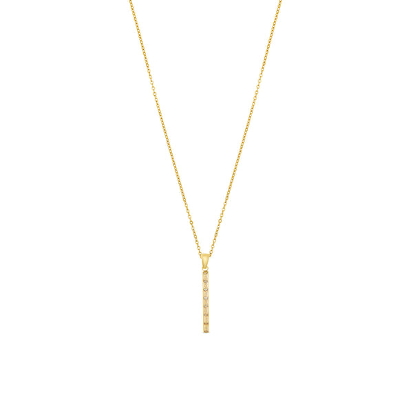 Stone Bar Pendant Necklace - Gold