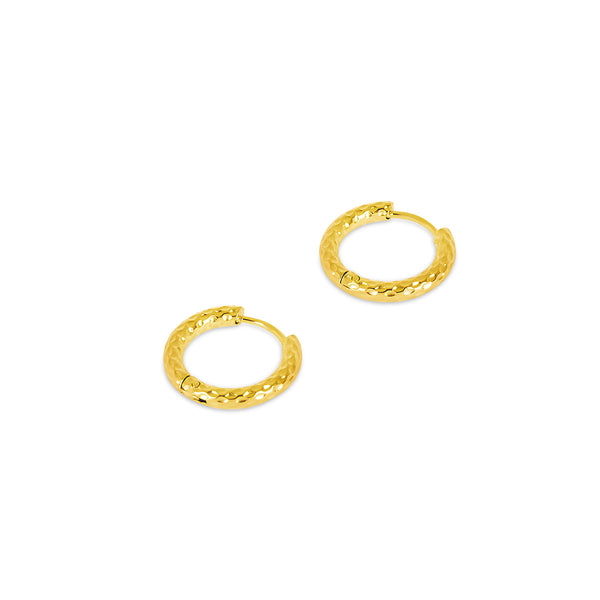 Textured Huggie Earrings - Gold