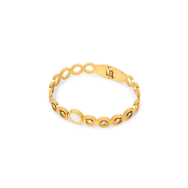 Stone Hive Bangle Bracelet - Gold