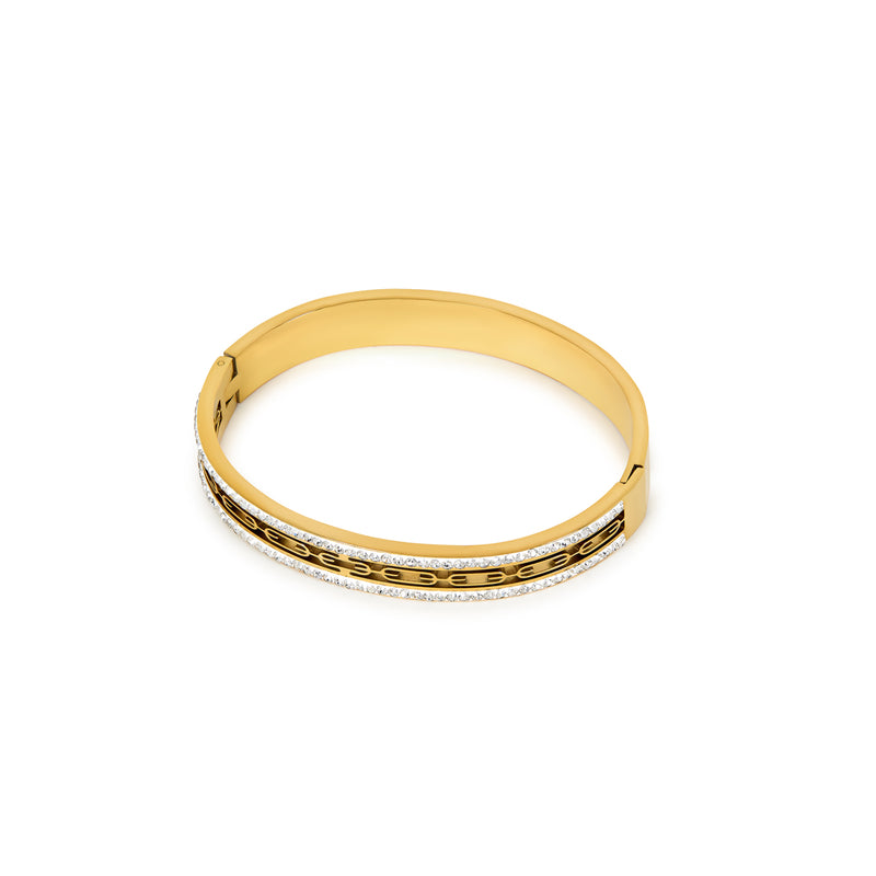 Ivy Stone Bangle Bracelet - Gold