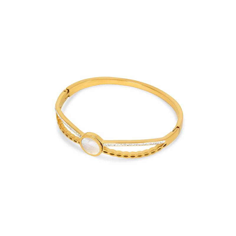 Venus Stone Bangle Bracelet - Gold
