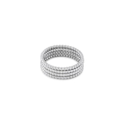 Layered Beads Fidget Ring - Silver
