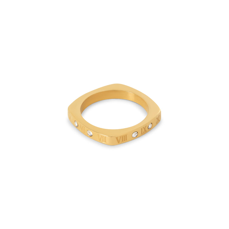 Juno Roman Stone Ring - Gold