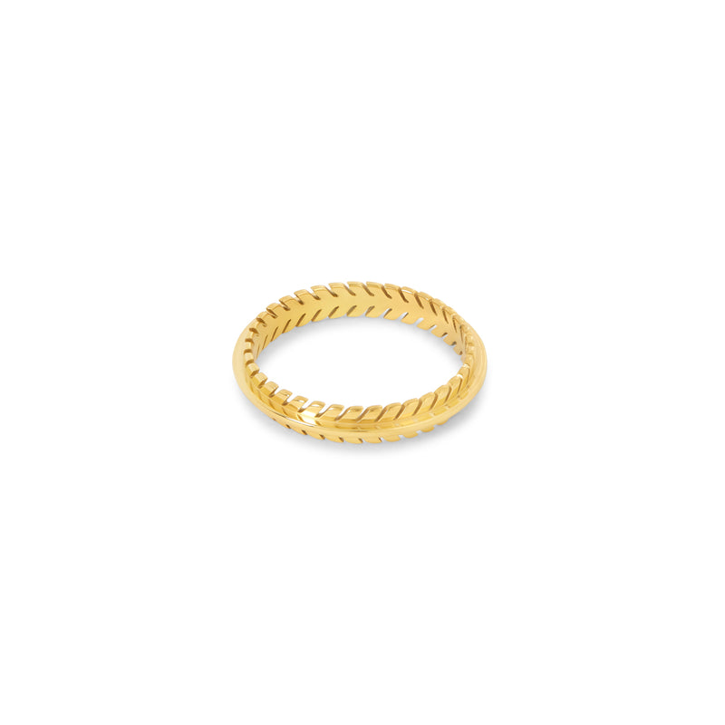 Woven Leaves Ring - Gold