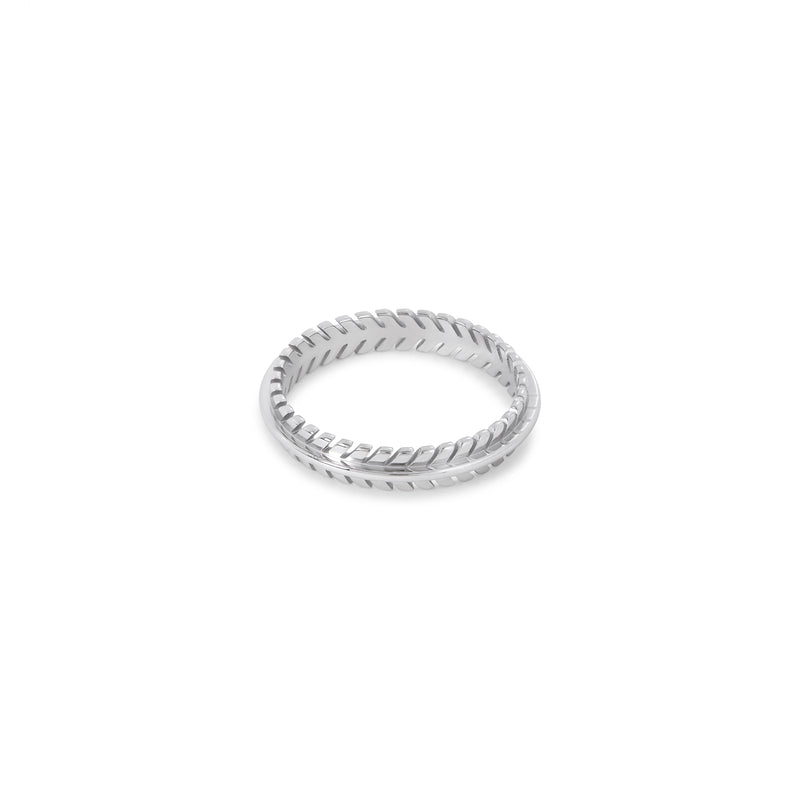Woven Leaves Ring - Silver