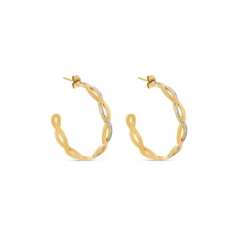 Amelia Interlace Hoop Earrings - Gold