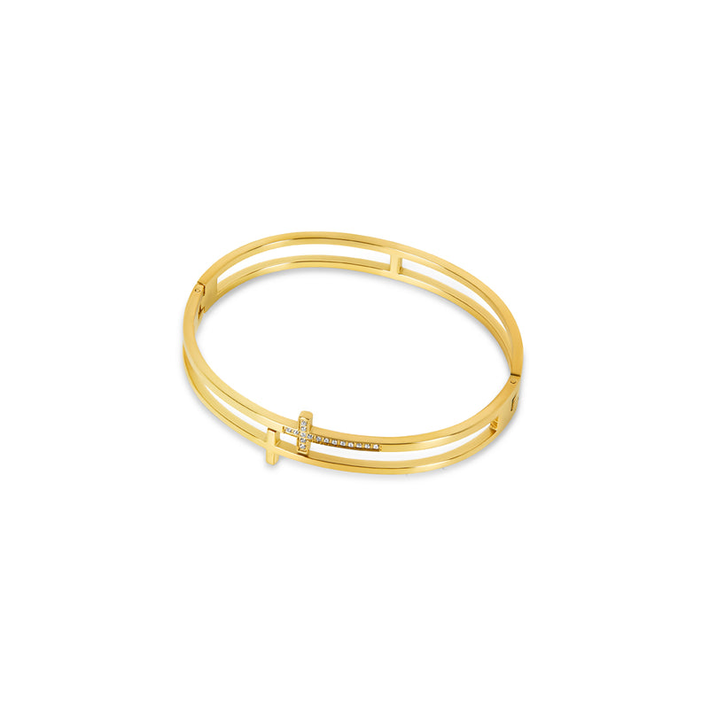 Zion Stone Bangle Bracelet - Gold