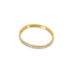 Luxe Stone Bangle Bracelet - Gold