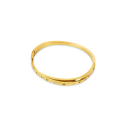 Roman Numeral Intertwine Bangle Bracelet - Gold