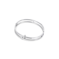 Zion Stone Bangle Bracelet - Silver