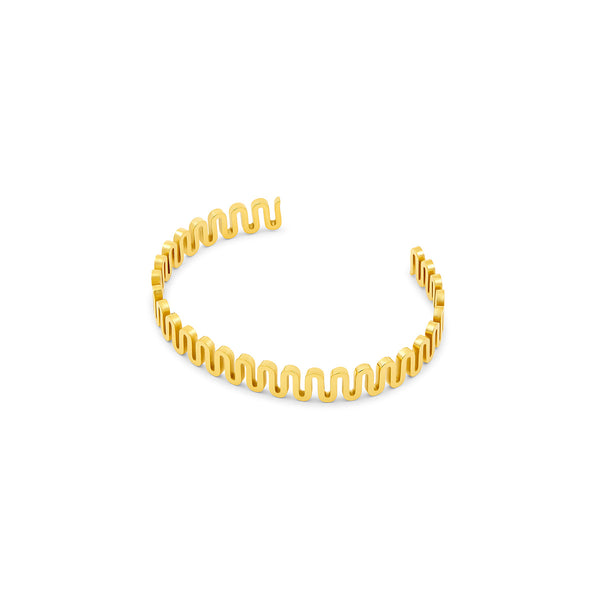 Ripple Bangle Bracelet - Gold