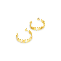 Ripple Hoop Earrings - Gold