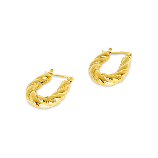 Ziyah Twist Hoop Earrings - Gold
