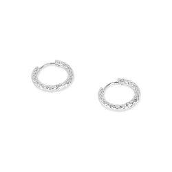 Textured Huggie Earrings - Silver