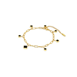 Onyx Clip Chain Anklet - Gold