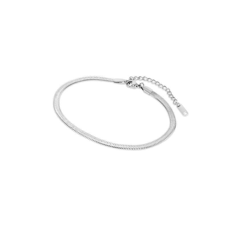 Snake Chain Anklet - Silver