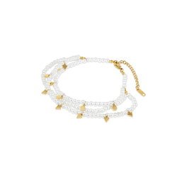 Layered Pearl Anklet - Gold