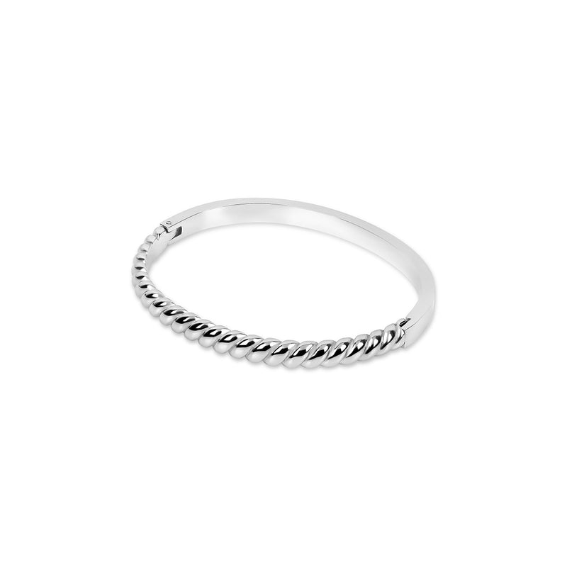 Croissant Bangle Bracelet - Silver