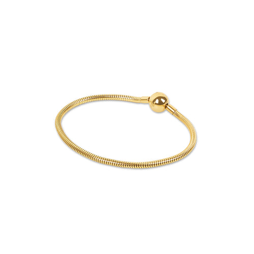 Snake Chain Ball Clasp Bracelet - Gold