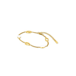 Angellica Oval Pendant Bracelet - Gold