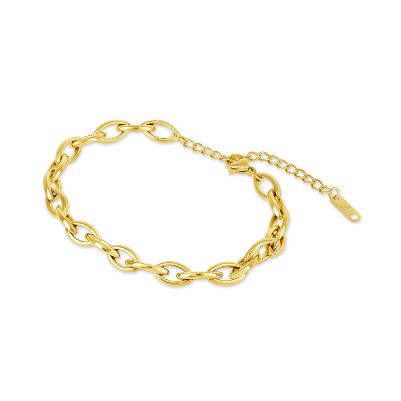 Oval Loop Chain Bracelet - Gold