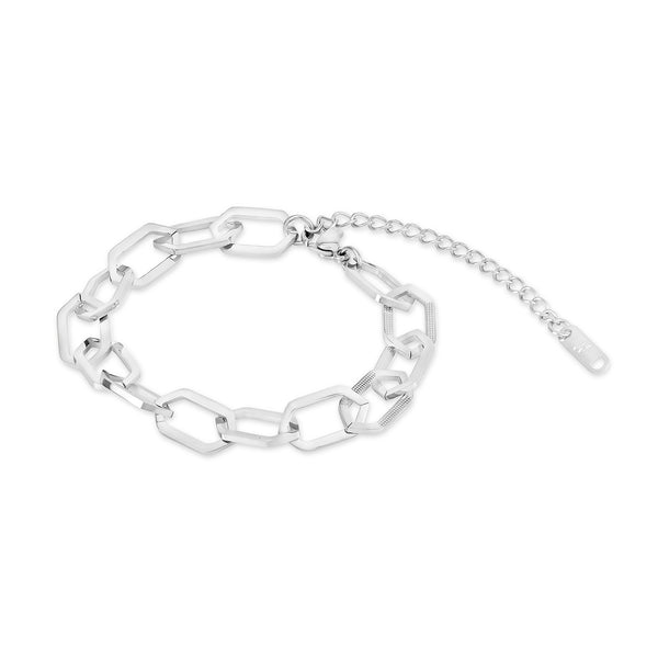 Hex Chain Bracelet - Silver