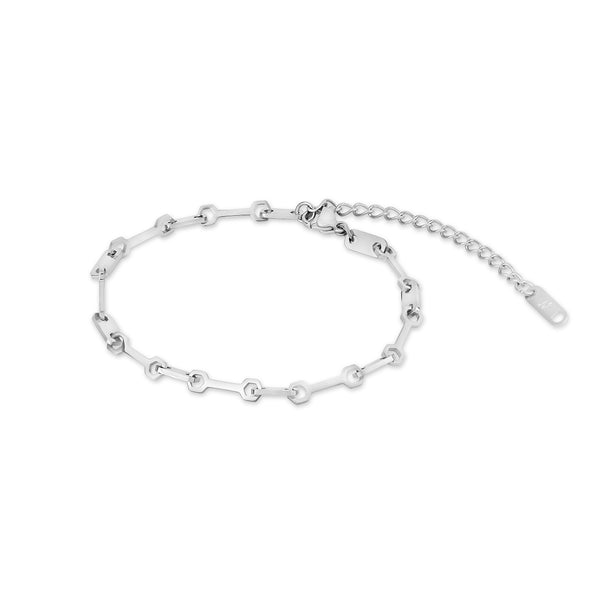 Tablet Clip Chain Bracelet - Silver