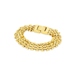 Mesh Lock Clasp Bracelet - Gold