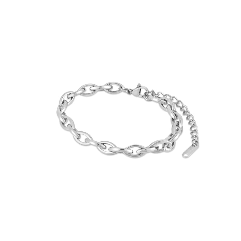 Oval Loop Chain Bracelet - Silver