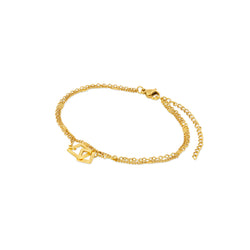 Square Link Pendant Bracelet - Gold