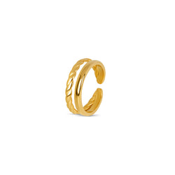 Pair Stack Adjustable Ring - Gold