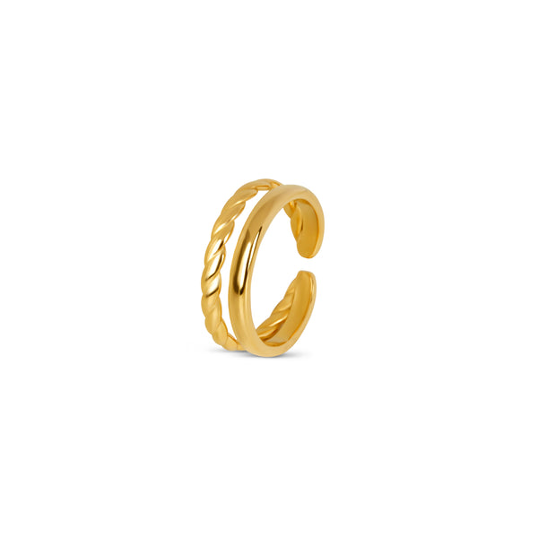 Paar Stapel verstellbarer Ring - Gold