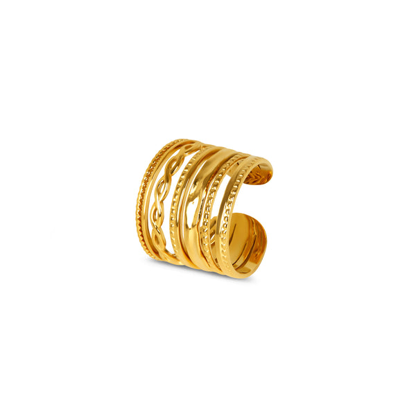 Hydra Stack Adjustable Ring - Gold
